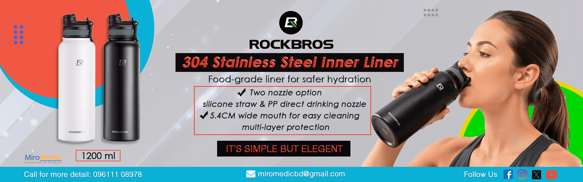 RockBros Water Bottle
